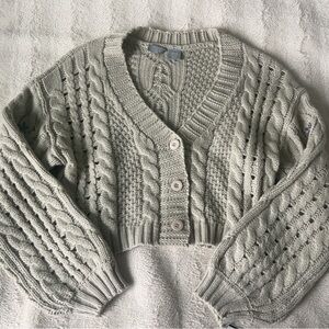 St. John's Bay Textured Knit Cardigan - Light Gray